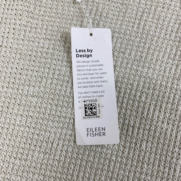 Eileen Fisher Women’s Open V Neck Cardigan Bone Long Sleeve Sweater Size L $248 - Picture 4 of 14